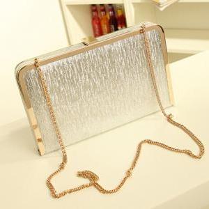 silver clutch with chain